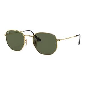 RAYBAN RB3548 HEXAGONAL FLAT FRAME Polished Arista Gold Green Lens 🕶️